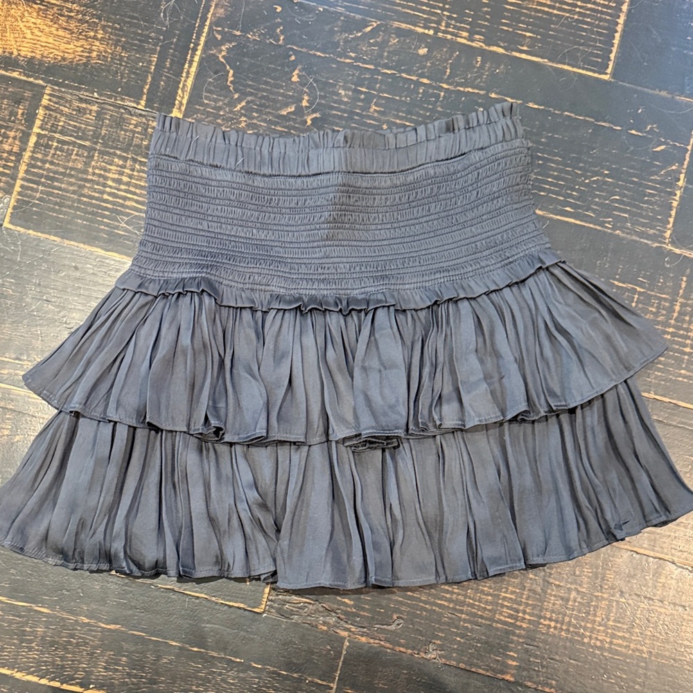 The Reset Navy Tiered Mini Skirt
